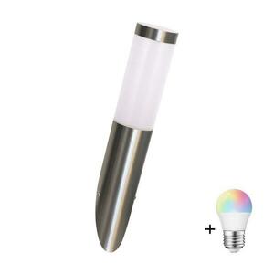 LED RGBW Dimmelhető kültéri fali lámpa LIVIA 1xE27/6, 5W/230V IP44 ezüstszínű SA0462+AI0818 kép