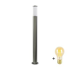 LED fényerőszabályozható kültéri lámpa LIVIA 1xE27/6W/230V 100 cm IP44 ezüst SA0464+AI0042 kép