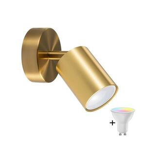 LED RGBW fényerőszabályozható fali spotlámpa GOLDI 1xGU10/6, 5W/230V aranyszínű SA2134+AI0414 kép