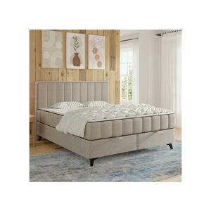 Meble Polskie ALICIA kárpitozott ágy 180x200 cm, matracokkal és matractopperrel, tárolóhellyel, bézs 04KTCLU746P180S1CM4 kép