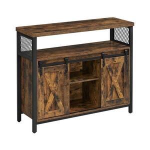 Euziel FIRA tolóajtós komód barna/fekete LSC092B01 kép