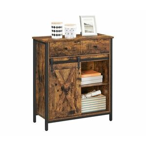 Euziel FIRA barna/fekete tolóajtós és fiókos komód LSC100B01 kép