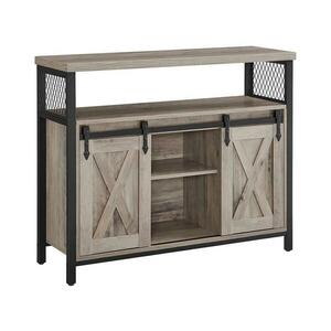 Euziel FIRA tolóajtós komód, taupe/fekete színben LSC092B02 kép