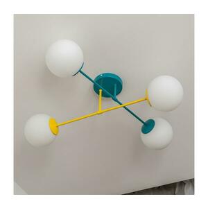 MOON felületre szerelhető csillár 4xE27/15W/230V türkiz/sárga W kép