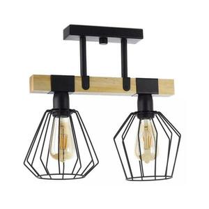 Felületre szerelhető csillár CAMEROON 2xE27/60W/230V fekete/fa 15609 kép