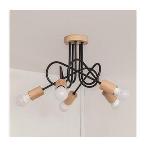 Felületre szerelhető csillár OXFORD 5xE27/15W/230V fenyő/fekete W kép