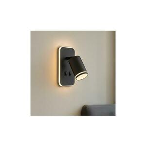 LED fali spotlámpa PIPE 1xGU10/10W/230V + LED/6W fekete ML2081 kép