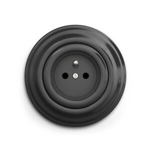 lap – retro stílusú otthoni fali konnektor kerettel, 230 V, antracit KA0043+KA0042 kép