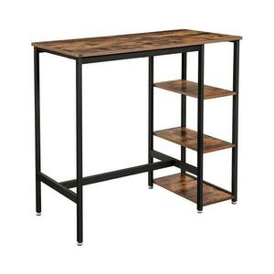 Euziel BARTIS bárasztal polcokkal, barna/fekete LBT11X kép