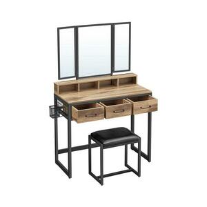 Euziel Sminkasztal puffal 28, 6x42 cm FLORA barna/fekete RVT004B50 kép