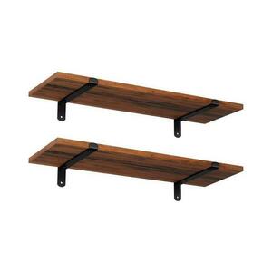 Euziel 2 darabos SHELFY fali polcszett, barna/fekete LWS04NB kép