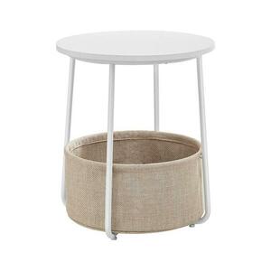 Euziel Oldalsó asztal NOIRA fehér/világosbarna LET223W10 kép