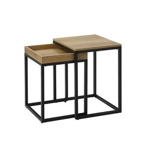 Euziel ELDUR 2 darabos kisasztal szett barna/fekete LNT02NV1 kép