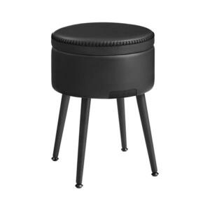 Euziel CORE bőr puff fekete LOM005B01 kép