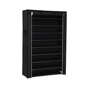 Euziel MATIS 88x160 cm fekete textilszekrény polcokkal RXJ36H01 kép