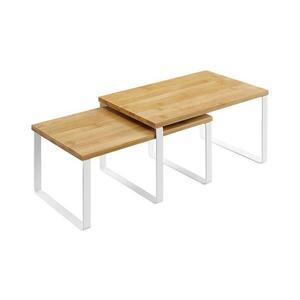 Euziel 2 darabos MARGE tárolópolc szett, fehér/barna KCS02NWV1 kép