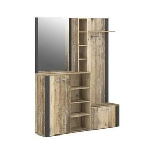 Wipmeb Sp. z o.o KEVIN előszobafal tükörrel, barna/fekete 5907758726068 kép