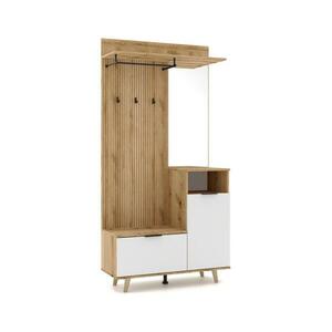 Wipmeb Sp. z o.o SVEN előszobafal tükörrel, barna/fehér 5907758729700 kép