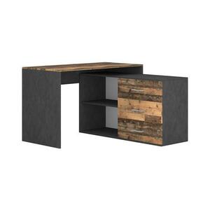 Wipmeb Sp. z o.o Íróasztal fiókokkal és univerzális sarokmegoldással (jobb/bal) JULES barna/fekete 5904804550615 kép