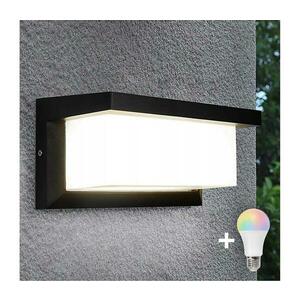 LED RGBW dimmelhető kültéri fali lámpatest NEELY 1xE27/9W/230V IP54 fekete BW0332+AI0819 kép