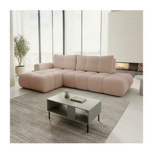 Laski Ággyá nyitható kárpitozott sarokülőgarnitúra L alakban, tárolóhellyel ALMADA balos rózsaszín 8590828023807 kép