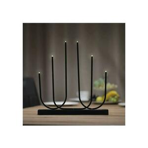 LED karácsonyi gyertyatartó 6xLED/2xAA fekete DCAW24 kép