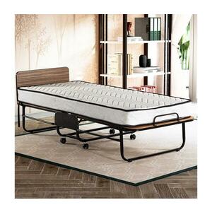 Összecsukható fém egyszemélyes ágy matraccal HERON 80x190 cm fehér teherbírás 120 kg 480NRN2109 kép