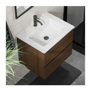 BATH DELUXE Fürdőszobai szekrény mosdóval KENWOOD 61 cm dió/fehér BT0095+BT0127 kép