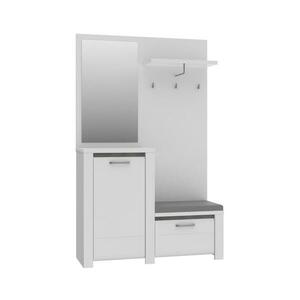 FORTE HIRO előszobafal tükörrel fehér/szürke BUGD01 kép