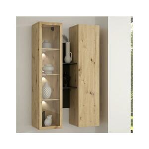 FORTE Fali polc INAR tölgy/fekete BTHVH331 kép