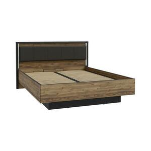 FORTE Franciaágy tárolóval OREN 160x200 cm barna/fekete HYTL1162B kép