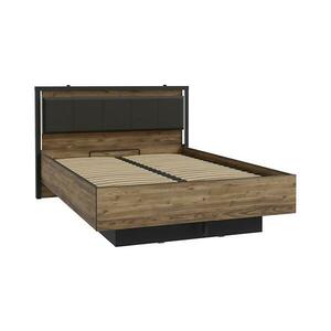 FORTE Franciaágy tárolóval OREN 140x200 cm barna/fekete HYTL1142B kép