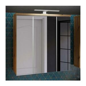 FORTE VENOM falra szerelhető fürdőszobai tükörszekrény, fehér/artisan tölgy VERH13NB kép