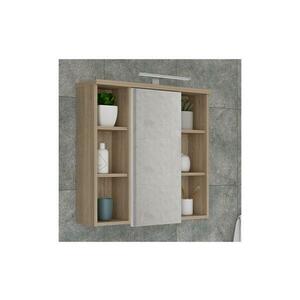 FORTE VENOM fali fürdőszobai tükörszekrény fehér/sonoma tölgy VERH11NB kép