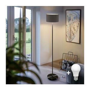 LED állólámpa TUNJA 1xE27/20W/230V Ø 30 cm fekete/taupe 1xSA2187+1xEG32488 kép