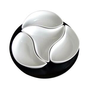 UTC TORO tálkaszett tálcával 4 db kerámia/fa 590047 kép