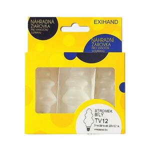 KÉSZLET 3 x tartalék izzó TREE E10/20V/0, 1A fehér 164600.B kép