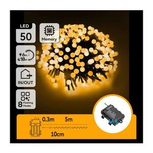 B.V. kültéri LED karácsonyi fényfüzér 50 LED, 8 funkció, 5, 3m, IP44, meleg f B10303K5H kép