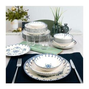 24 darabos porcelán étkészlet, fehér/kék 387GRP1168 kép