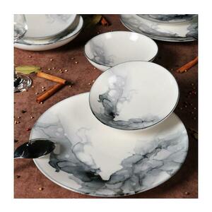 24 részes étkészlet fehér/fekete/porcelán 387GRP1243 kép