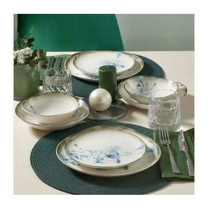 24 darabos étkészlet, fehér/kék, porcelán 387GRP1362 kép