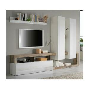 MC Akcent LENOR nappali szekrénysor, fehér/barna 769030P kép