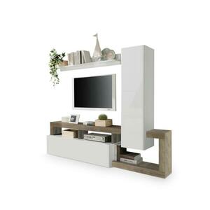 MC Akcent LENOR nappali szekrénysor, fehér/barna 759030P kép