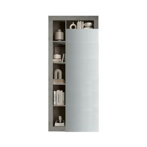 MC Akcent LENOR gardróbszekrény 91x209 cm fehér/szürke betonhatású 409030 kép