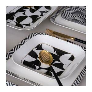 26 részes étkészlet, fehér/fekete, porcelán 719KTP9893 kép