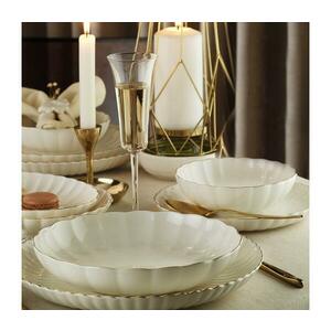 24 darabos porcelán étkészlet, fehér/arany 719KTP9775 kép