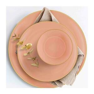 24 darabos étkészlet lazacszínű/arany/kerámia 742TMA3322 kép