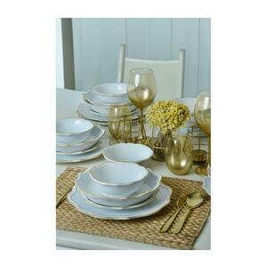 24 darabos étkészlet fehér/arany/kőagyag 275KRM2222 kép