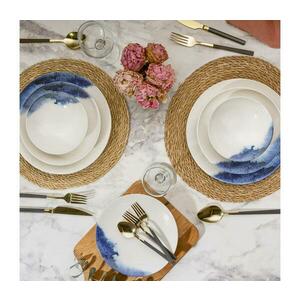 24 darabos, fehér/kék porcelán étkészlet 387GRP1349 kép