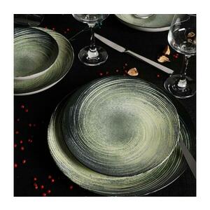 24 részes porcelán étkészlet, zöld/fekete 387GRP1107 kép